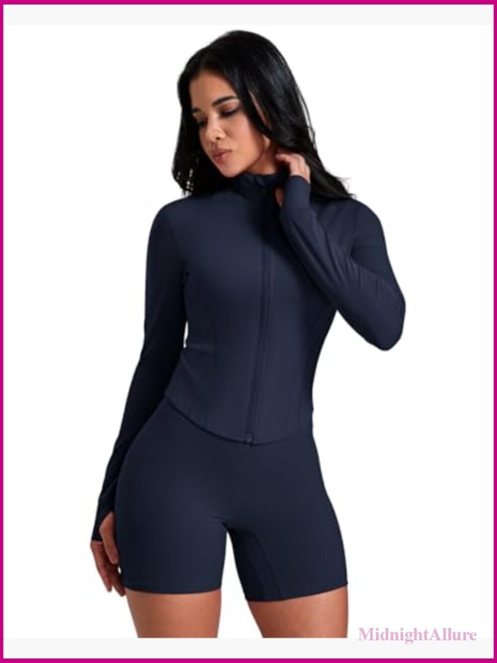 Lightweight Zip Up Crop Top Workout Jacket - Picture 5 of 7